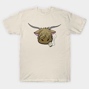 Highland Cow Pot Smoking Cow T-Shirt